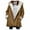 #-Brown, variant on Patlollav Velvet Double Breasted Hooded Coats Winter Womens Solid Color Temperament Commuting Jacket