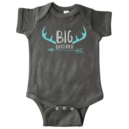 

Inktastic Big Brother Deer Antlers Arrow - Blue Gray Gift Baby Boy Bodysuit