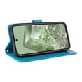 thumbnail image 5 of Designed for Google Pixel 8A Case Wallet,Women Flip Folio Cover with Butterfly & Flower Embossed PU Leather Stand Credit Card Holders Slots Wrist Strap Shockproof Phone Case,Blue, 5 of 11