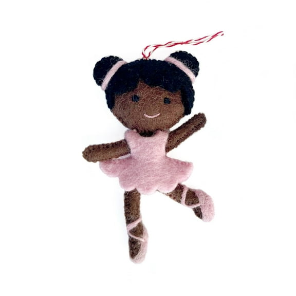Ballerina Ornament - Felt Wool Fair Trade Christmas Decor Handmade in Nepal