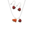 thumbnail image 2 of Delight Jewelry Silvertone Small Orange Megaphone Red Lucky Ladybug Necklace and Dangle Earrings Set, 2 of 6
