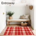 thumbnail image 3 of ODIKA 8'x10' Machine Washable Non-Slip Area Rug, Holiday Inspired Plaid with Twinkling Embellishments High Traffic Rug with Pad, Red, 614544, 3 of 8