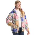 thumbnail image 2 of Abrigo de franela con capucha para mujer, cárdigan de manga larga con cuello redondo y cremallera, chaqueta holgada y cálida de Color liso con estampado de felpa para invierno, novedad de 2023, 2 of 4