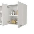 thumbnail image 4 of Modern White Wall Cabinet 150" - Two Close Cabinets, Open Shelves, Metal Handles, Built-in Dish Rack Holder Cabinet, For 2 Cabinets And Particle Board,, 4 of 6