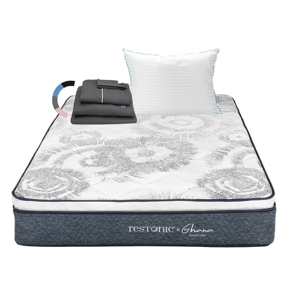 Colchon Queen Size Ghana+Almohada Royal+Sabanas Royal