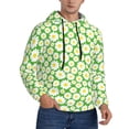 thumbnail image 2 of Naloa Daisies Flowers Men's Casual Hooded Collar Drawstring Hoodies Pullover Sweatshirts Casual Long Sleeve Shirts-Small, 2 of 7