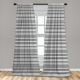 thumbnail image 5 of Ambesonne Ethnic Curtains, Rhombuses Bullseye Circle, Pair of 28"x84", Pale Grey White, 5 of 5