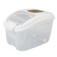 thumbnail image 1 of Food Storage Container, Large Capacity Flip Cover Rice Storage Bin Multipurpose With Roller Wheel For Flour For Home For Nuts White,Green, 1 of 8