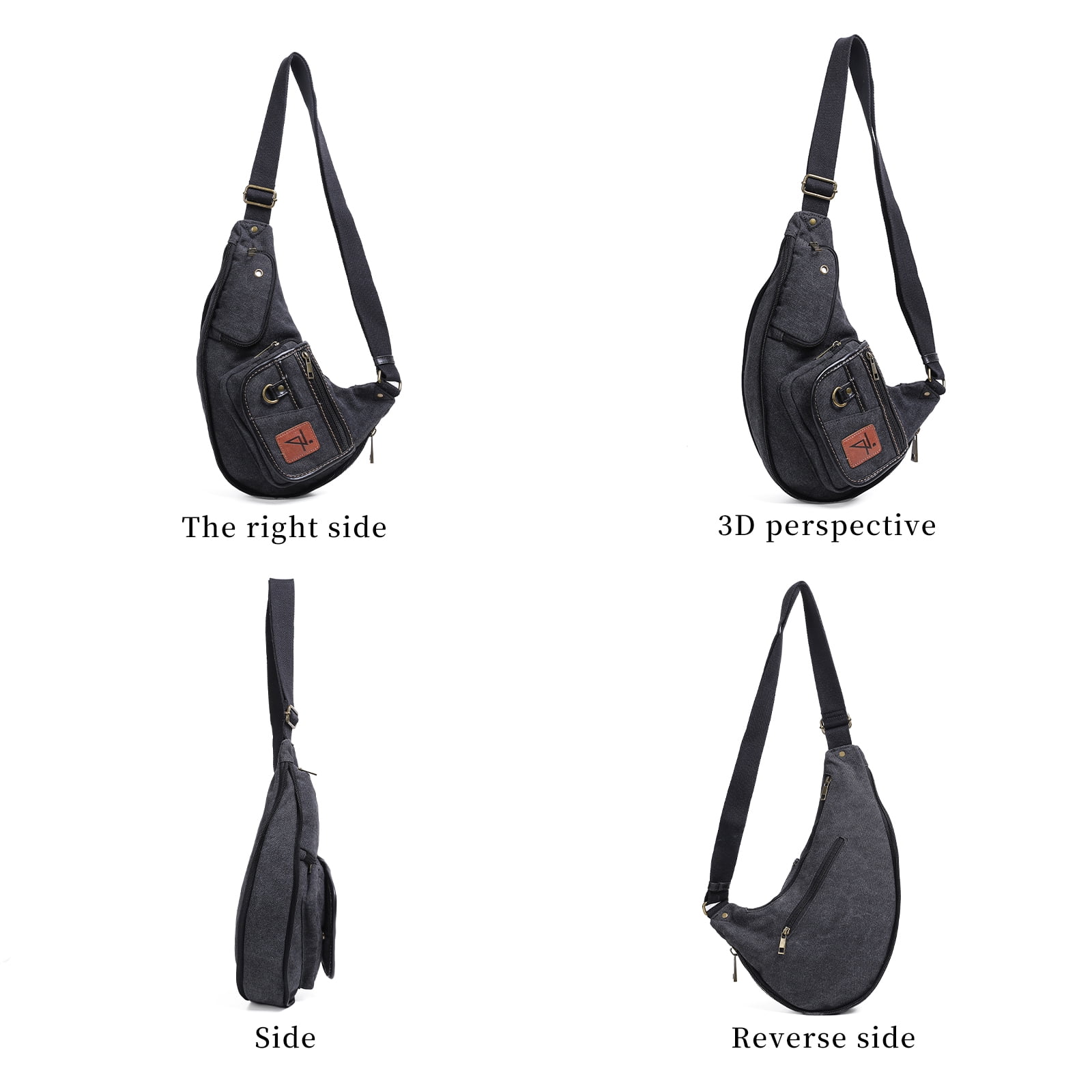 Canvas Zipper Shoulder One Strap Sling Bag for Men's, Travel, Hiking Daypack, Juzar Tapal Collection