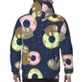 thumbnail image 7 of Kdxio Sloth with Donuts Print Mens Casual Hooded Collar Drawstring Hoodies Pullover Sweatshirts Casual Long Sleeve Shirts-4X-Large, 7 of 7