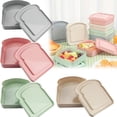 thumbnail image 2 of Sandwich Containers for Lunch Box, Reusable Sandwich Containers Holder Box, Bread Snack Meal, Plastic Toast Shape Food Storage,Green, 2 of 9