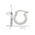 thumbnail image 2 of 925 Sterling Silver 2mm Round Hoop Earrings 14x12mm Wide 2mm Thick Hoop Earring for Women - .7 Grams, 2 of 2
