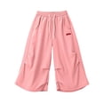 thumbnail image 4 of DHFJKG Capri Pants For Women Baggy Cargo Pants Summer Wide Leg Drawstring Waist Streetwear Bottoms, 4 of 4