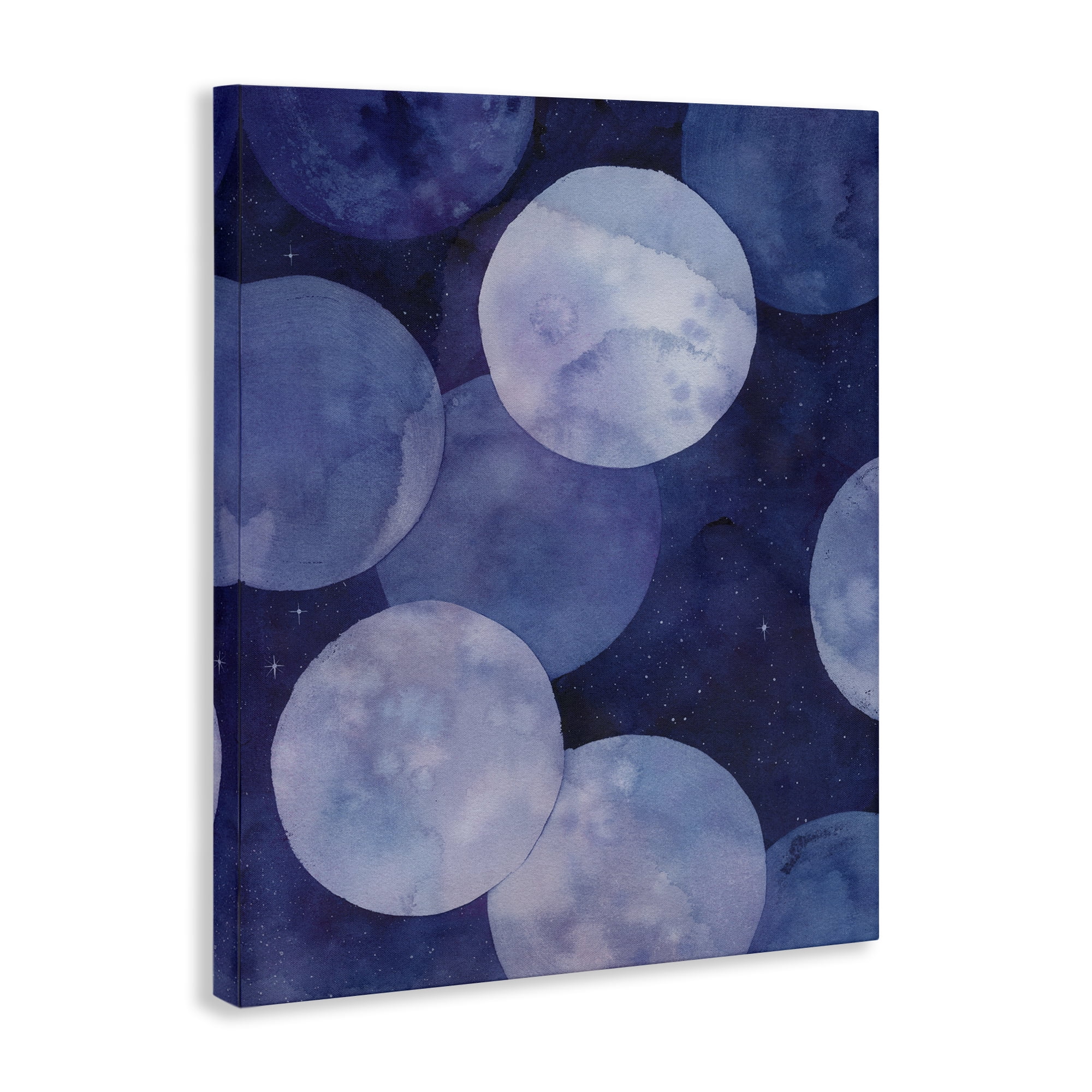 Stupell Industries Layered Circles in Space Abstract Painting Gallery Wrapped Canvas Art Print Wall Art, 36 x 48