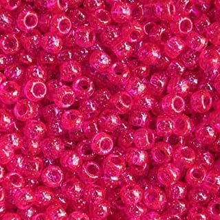JOLLY STORE Crafts Pink Glow in the Dark Pony Beads 9x6mm 500pc made in USA  