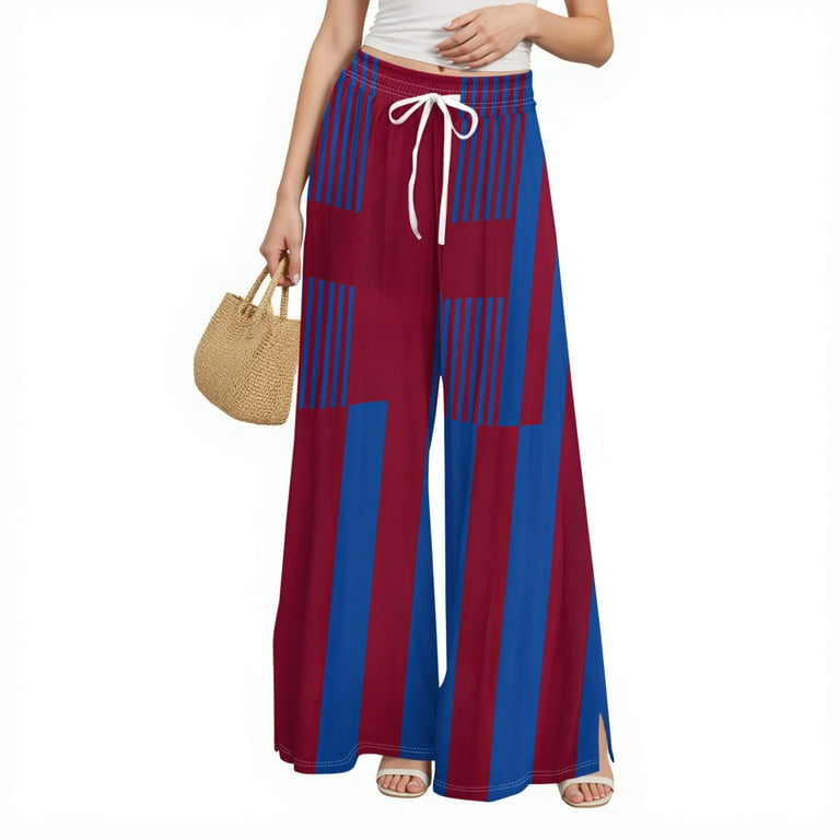 TrdSipl Boho Pants for Women Hippie Wide Leg Plus Size Travel