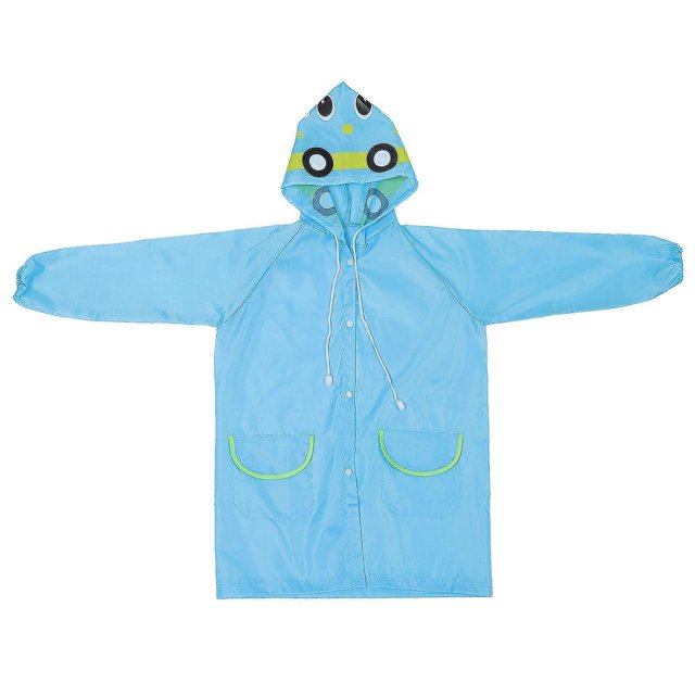 Waterproof Rain Coat Kids Outdoor Activities Simple Design Blue 1Pack