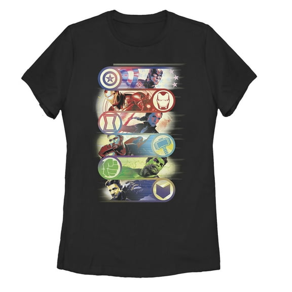 Women's Marvel Avengers: Endgame Hero Swipe Button Graphic Tee Black Large