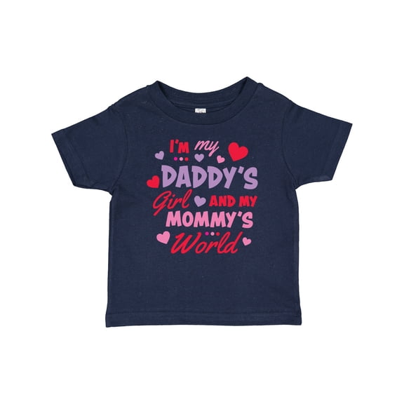 Inktastic Valentine's Day I'm My Daddy's Girl and My Mommy's World Girls Baby T-Shirt