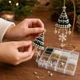 thumbnail image 3 of romoty DIY Beaded Christmas Tree Ornament Kit Snowflake Dangle - Forest Green Acrylic Bead Set with Hanging Snowflake Drop Holiday Pendant for Xmas Decor, 3 of 7