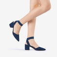 thumbnail image 5 of Zapatos de Tacón Grueso DREAM PAIRS Nicholes en Ante Azul Marino para Mujer, 5 of 5