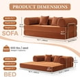 thumbnail image 3 of COOLHUT 78.7" W Combination Sofa, High Rebound Density Sponge Sofa Couch, Two Forms Floor Couch Three Seats Sofa Bed for Living Room, Bedroom, Pumpkin Brown, 3 of 13