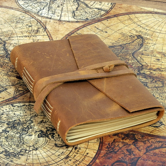 Genuine Leather Journal for Women&Men,240 Blank Pages Travel Journal  Vintage Bound Notebook