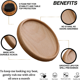 thumbnail image 3 of Posavasos de madera para bebidas, juego de posavasos de madera de acacia natural para vasos, protección de mesa para cualquier tipo de mesa, juego de 4, 3 of 5