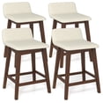 thumbnail image 1 of Gymax 2PCS 24'' Upholstered Barstools w/ Low Back Footrest Wood Legs for Kitchen Island, 1 of 10