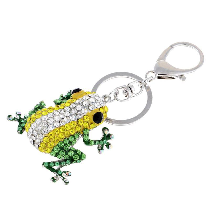 Fashion Frog Crystal Key Chain Rhinestone Key Ring Creative Jewelry Pendant 