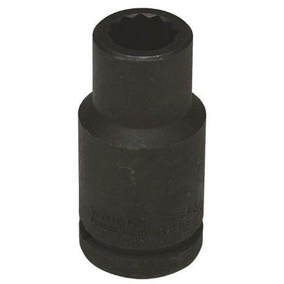 Wright Tool 6974 3/4-Inch with 3/4-Inch Drive 12 Point Deep Impact Socket , Black