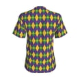 thumbnail image 3 of Uemuo Mardi Gras Printed Women's Classic V-Neck T-Shirt - Soft, Breathable, Moisture-Wicking, Perfect for Casual, Office, Travel, and Everyday Wear-3X-Large, 3 of 5