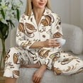 thumbnail image 6 of Womens Pajamas Sets 2 Pack - Hot Coffee Print Long Sleeve Sleepwear Lounge Sets Soft Button Down PJ Sets, 6 of 6