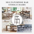 thumbnail image 4 of COLAMY Upholstered Counter Height Bar Stools Set of 2, Kitchen Island Stools with Back, Suitable for 34"-41" Table, Modern Counter Chairs with Wood Legs for Dining Room, Light Grey, 4 of 12