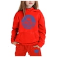 thumbnail image 3 of WMQPNNS Boys 2 Piece Set Boys Pant Sets Size 10-12 Long Sleeve Hoodie and Baggy Sweatpants Casual Two Piece Outfit Joggers Set(Size 4-5 Years, Red), 3 of 3