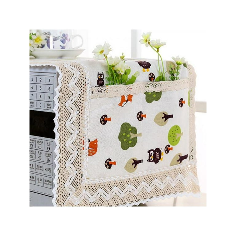 Anti-Slip Microwave Dustproof Cover Microwave Oven Top Cover Decorative  Kitchen Toaster Oven Cover with Storage Bags