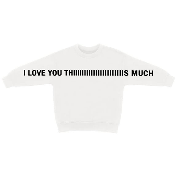I Love You This Much Couples Sweatshirts for Men Women Letter Printed Long Sleeve Crewneck Sweatshirts Men Women Creative Hug Design Oversized His and Hers Sweatshirt XL