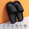 thumbnail image 3 of Cloud Slippers for Women and Men, Massage Shower Bathroom Non-Slip Open Toe Thick Sole(black) - 36/37, 3 of 5