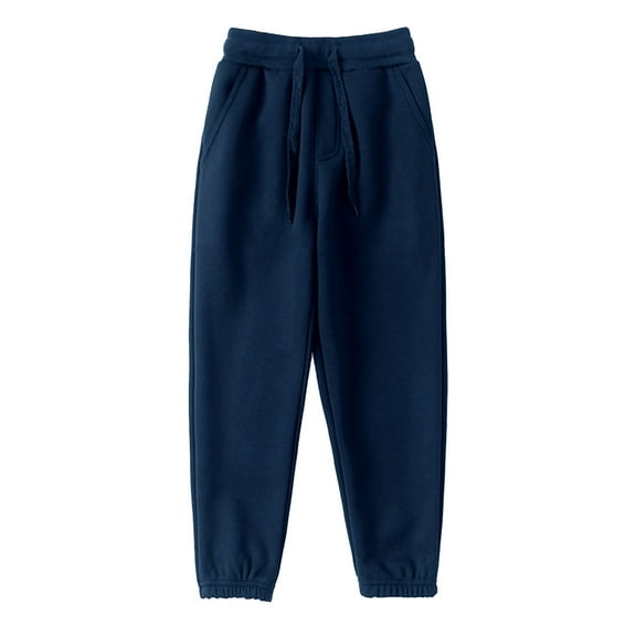 MHZLDYZ Toddler Boys Sweatpants Girls Long Joggers Pants with Pocket Autumn Winter Drawstring Sweatpants Children's Casual Sport Pants (Blue,140)