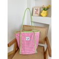 thumbnail image 1 of JennyShop Bolsa De Hombro Plaid, Bolsa De Comunicación De Gran Capacidad, Bolsa De Tote, Bolsa De Cloth De Doble Capa Ligera, Bolso De Estudiante Universitario, 1 of 8