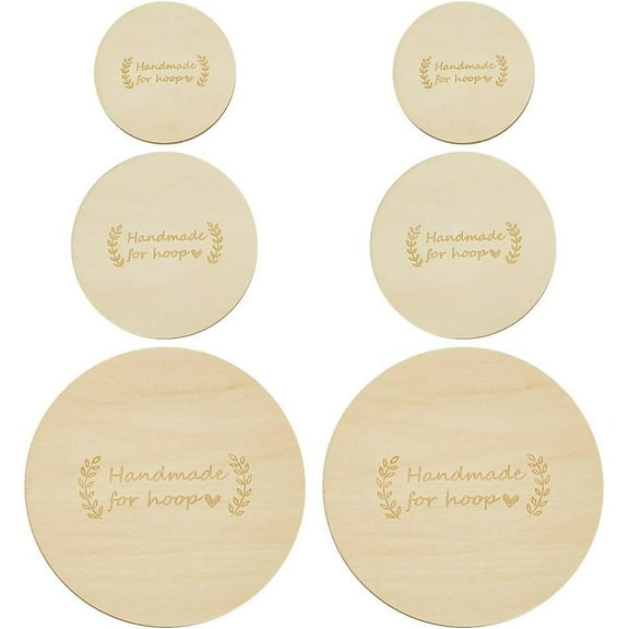 6Pcs 3 Sizes Wooden Backs for DIY Finishing Embroidery Hoops 5.9/3.9/3Inch Round Crossing Stitch Hoop for DIY Christmas Ornaments DIY Handy Sewing Craft