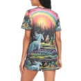 thumbnail image 2 of joogoo Women's Pajama Set Magic with Horse in Rainbow Short Sleepwear Loungewear with Pockets XXL, 2 of 7