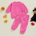 thumbnail image 6 of Baby 2 Piece Set,Toddler Baby Girl Clothes 3 6 9 12 18 24 Months Fall Outfits Solid Long Sleeve Sweatshirt Tops + Pants Set Hot Pink 6-9 Months, 6 of 7