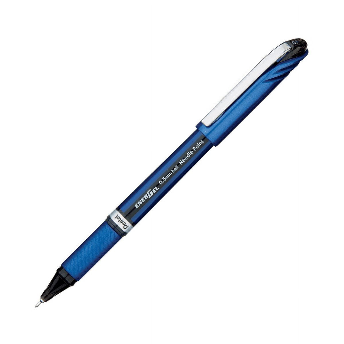 EnerGel NV Liquid Gel Pen, (0.5mm) Needle Tip, Fine Line Capped, Black Ink, 12 Count