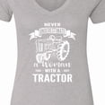 thumbnail image 4 of Inktastic Tractor Woman Women's V-Neck T-Shirt, 4 of 5