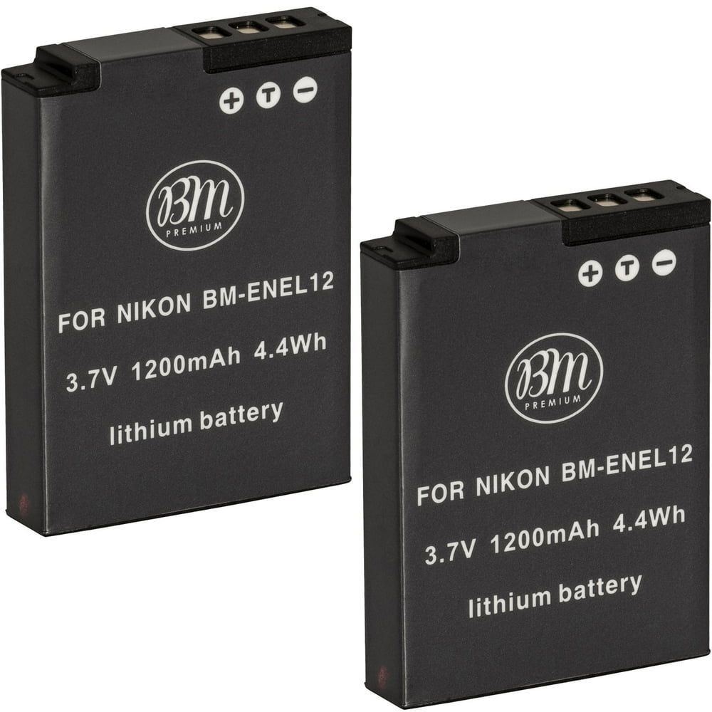 BM Premium 2 Pack of ENEL12 Batteries for Nikon Coolpix A1000, B600