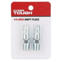 Hyper Tough 1/4-inch Air Industrial Steel MNPT Plug Set, Model 12-225-2HT, 2 Pieces pack