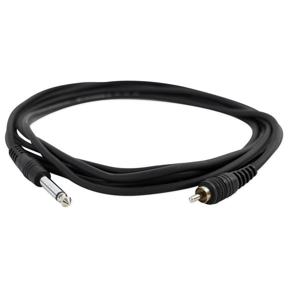 Rockville RCQ10 1/4" TS Unbalanced to Single RCA 10 Foot Cable - 100% OFC Copper