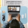 thumbnail image 4 of Folding Lap Desk, 23 Inch Portable Wood Black Laptop Bed Desk Lap Desk with Cup Holder, for Working Reading Writing, Eating, Watching Movies for Bed Sofa Couch Floor-Blue, 4 of 7