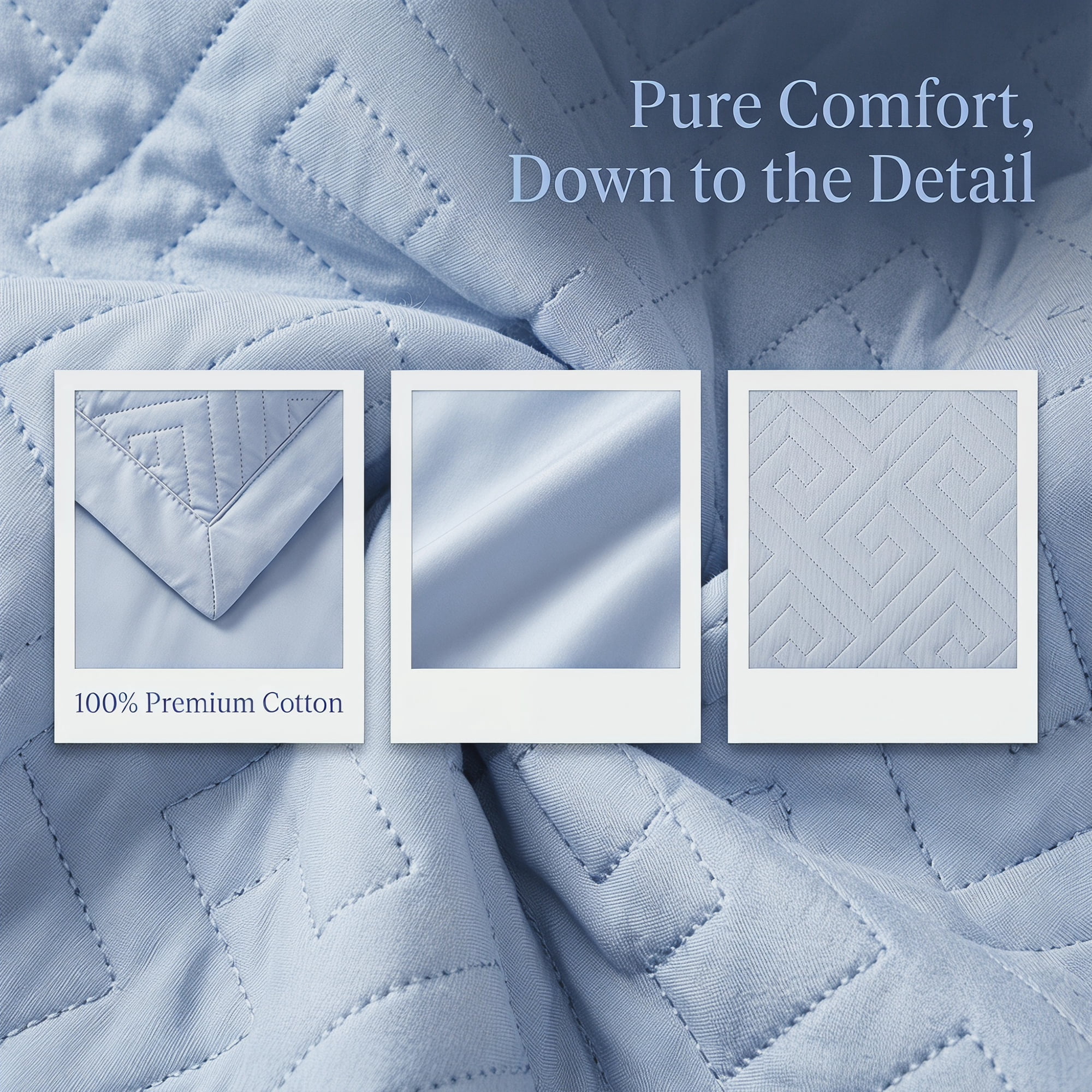 Unique Bargains Breathable Hypoallergenic Polyester Standard-size Pillow Protector Blue